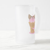 Erdbeere Ice Creme Cat Mattglas Bierglas (VorderseiteRechts)