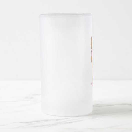 Erdbeere Ice Creme Cat Mattglas Bierglas (Mittel)