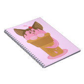 Erdbeere Ice Creme Cat Notizblock (Rechte Seite)