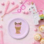 Erdbeere Ice Creme Cat Pappteller (Party)
