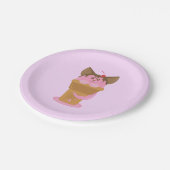Erdbeere Ice Creme Cat Pappteller (Schrägansicht)