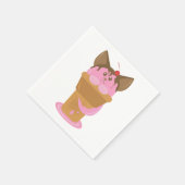 Erdbeere Ice Creme Cat Serviette (Ecke)