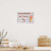 Erdbeere Ice Creme Cone Poster (Küche)