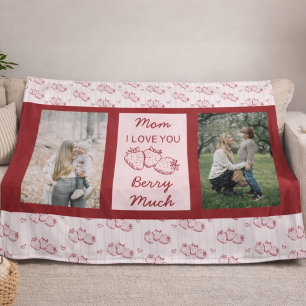 Erdbeere ich liebe dich Mama Muttertagsfoto Fleecedecke