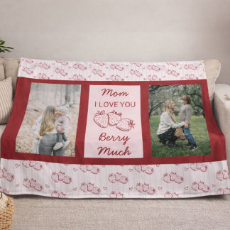 Erdbeere ich liebe dich Mama Muttertagsfoto Fleecedecke