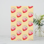 Erdbeere in Gelb Briefpapier (Stehend Vorderseite)