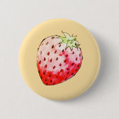 Erdbeere in Gelb Button (Vorderseite)