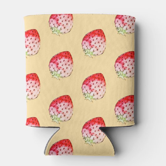 Erdbeere in Gelb Dosenkühler (Rückseite)