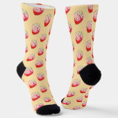 Erdbeere in Gelb Socken (Gewinkelt)
