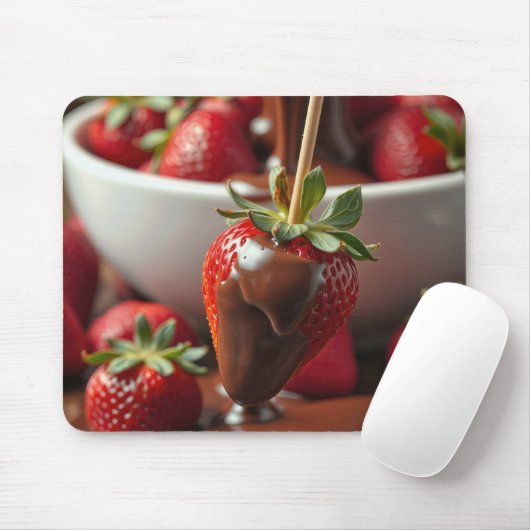 Erdbeere in Schokolade getaucht Mousepad (Mit Mouse)