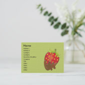 Erdbeere in Schokolade getaucht Visitenkarte (Stehend Vorderseite)
