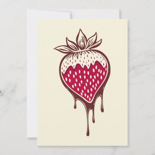 Erdbeere in Schokoladeneinladung getaucht Einladung (Vorderseite)