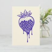 Erdbeere in Schokoladeneinladung getaucht Einladung (Stehend Vorderseite)