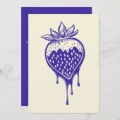 Erdbeere in Schokoladeneinladung getaucht Einladung (Vorne/Hinten)