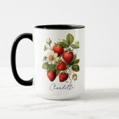 Erdbeere individuelle Name Tasse, Muttertag, Gebur Tasse (Links)