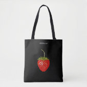 Erdbeere ist die Frucht der Liebe mit Monogramm Tasche (Vorderseite)