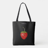 Erdbeere ist die Frucht der Liebe mit Monogramm Tasche (Rückseite)