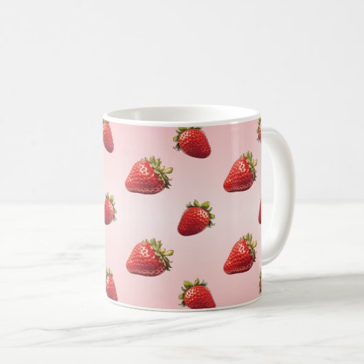 Erdbeere Kaffeetasse (VorderseiteRechts)
