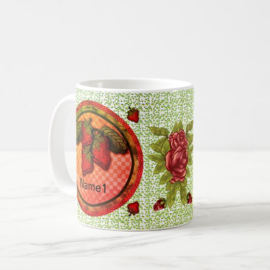 Erdbeere Kaffeetasse (Vorderseite Links)