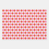 Erdbeere Karo & Raute Weihnachten Rosa Grün Geschenkpapier Set (Vorderseite 2)