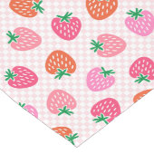 Erdbeere Karos - Rosa und Rot Großer Tischläufer (Ecke)