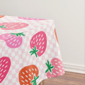 Erdbeere Karos - Rosa und Rot Tischdecke (Beispiel)