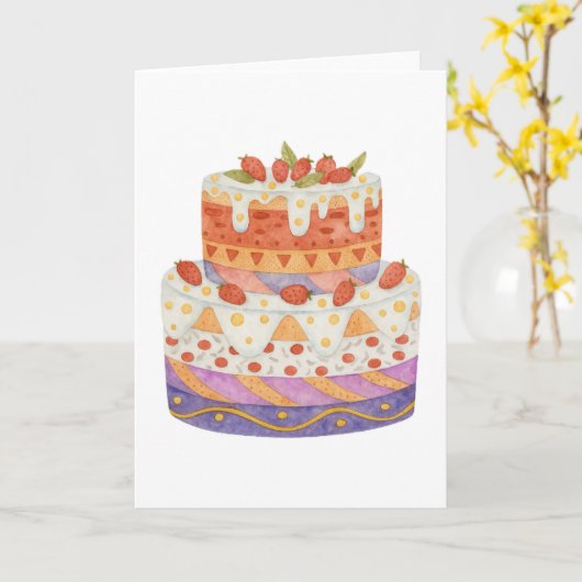 Erdbeere Karte (Gelbe Blume)