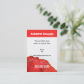 Erdbeere - Kartenvorlage Visitenkarte (Stehend Vorderseite)