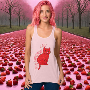 Erdbeere Katzenrosa Katzen niedlicher stylischer T Tank Top