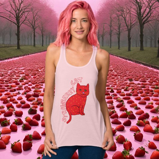 Erdbeere Katzenrosa Katzen niedlicher stylischer T Tank Top