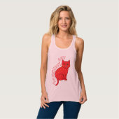 Erdbeere Katzenrosa Katzen niedlicher stylischer T Tank Top (Vorderseite Vollansicht)