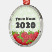 Erdbeere Keepake Ornament Aus Metall (Links)