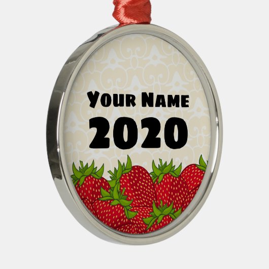 Erdbeere Keepake-Ornament Ornament Aus Metall (Rechts)