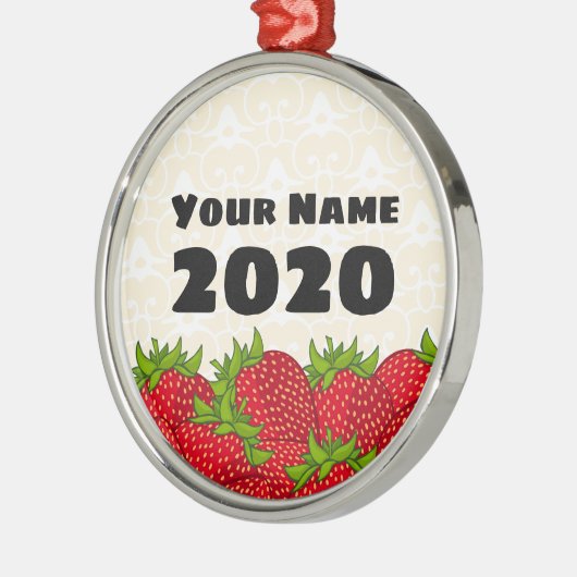 Erdbeere Keepake-Ornament Ornament Aus Metall (Links)