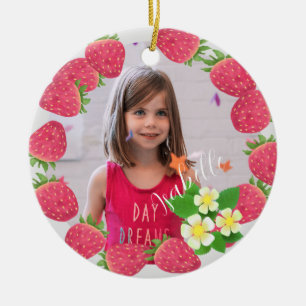 Erdbeere Keramik Ornament