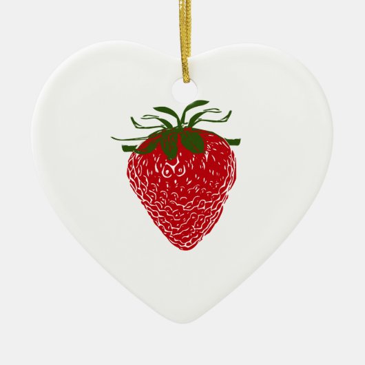 Erdbeere: Keramik Ornament (Vorne)