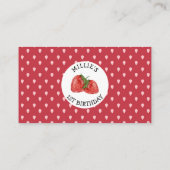 Erdbeere Kindergeburtstag Details Begleitkarte (Rückseite)