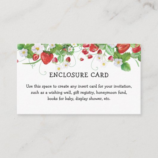 Erdbeere Kindergeburtstag Details Begleitkarte (Vorderseite)