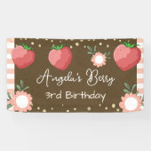 Erdbeere Kleines Mädchen Geburtstag Kraft Banner (Horizontal)