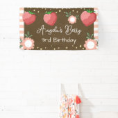 Erdbeere Kleines Mädchen Geburtstag Kraft Banner (InSitu)