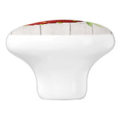 Erdbeere Küchendruckknopf - SRF Keramikknauf (Seitenansicht)