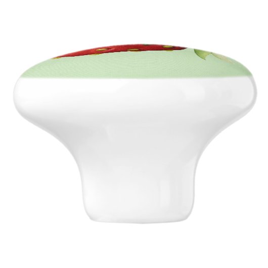 Erdbeere Küchendruckknopf - SRF Keramikknauf (Seitenansicht)