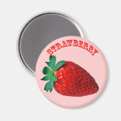 Erdbeere - (Kühlschrankmagnet rund) Magnet (Vorderseite/Rückseite)