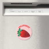 Erdbeere - (Kühlschrankmagnet rund) Magnet (In Situ (Geschirrspüler))