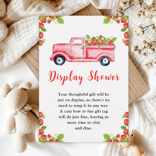 Erdbeere Lastwagen Baby Shower Display Dusche Begleitkarte