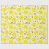 Erdbeere Lemon Gelbwackelpapier Geschenkpapier (Flach)