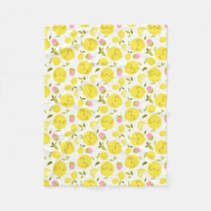 Erdbeere Lemon White Fleecedecke