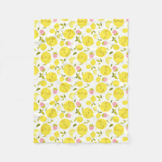 Erdbeere Lemon White Fleecedecke