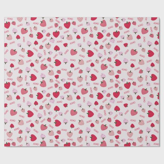 Erdbeere Liebe Geschenkpapier (Flach)
