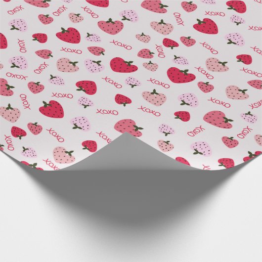 Erdbeere Liebe Geschenkpapier (Ecke)
